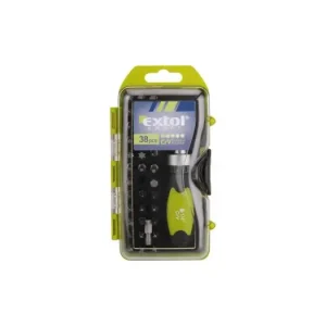 Novinka Sada ráčnového šroubováku s hroty Extol Craft, 38 ks