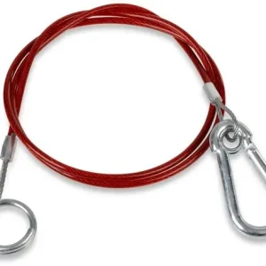 Nejlepší Volba Jistící ocelové lanko Carbest s karabinou a očkem, délka 1 m