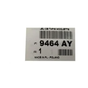 Koupit Online Koberec Car Mats Nový originál Citroen Berlingo 9464AY