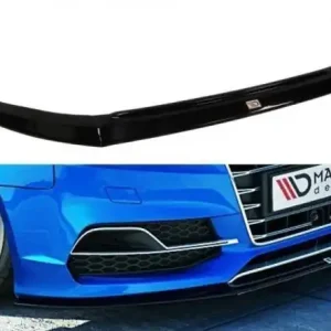 Poslední Šance Maxton Design Spoiler předního nárazníku Audi A3 S-Line/S3 8V Sedan - černý lesklý lak AU-S3-3-FD1G