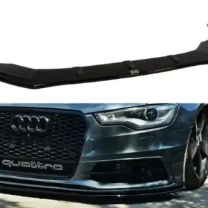 Vrácení Zdarma Maxton Design Spoiler předního nárazníku Audi S6/A6 S-Line C7 V.1 - texturovaný plast AU-A6-C7-SLINE-FD1T