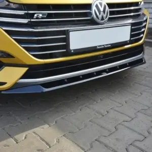Vysoce Kvalitní Maxton Design Spoiler předního nárazníku VW Arteon V.2 - černý lesklý lak VW-AR-1-RLINE-FD2G