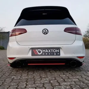 Autentický Maxton Design Spoiler zadního nárazníku VW Golf Mk7 GTI Clubsport - červený lesklý lak VW-GO-7-GTI-CS-RD1RED