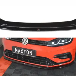 Zlevněný Maxton Design Spoiler předního nárazníku VW Golf Mk7 R Facelift V.6 - černý lesklý lak VW-GO-7F-R-FD6G