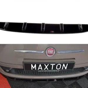 Pouze Dnes Maxton Design Spoiler předního nárazníku Fiat 500 V.1 - černý lesklý lak FI-500-FD1G