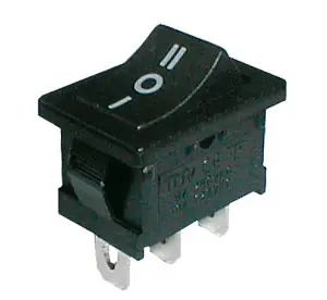 TIPA 02620035 - Přepínač kolébkový 3pol./3pin ON-OFF-ON 250V/6A černý Levný