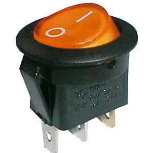 TIPA 02620017 - Přepínač kolébkový kul. pros. 2pol./3pin ON-OFF 250V/6A žlutý Omezená Nabídka