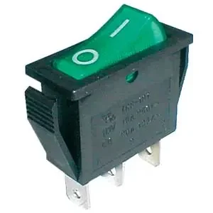 Finální Výprodej TIPA 02620022 - Přepínač kolébkový 2pol./3pin ON-OFF 250V/15A pros. zelený