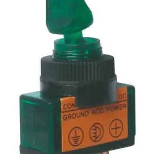 TIPA 02610031 - Přepínač páčkový 2pol./3pin ON-OFF 12VDC prosv. zelený Akce