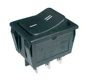 TIPA 02620042 - Přepínač kolébkový 2pol./6pin ON-ON 250V/15A černý Odeslání Ihned