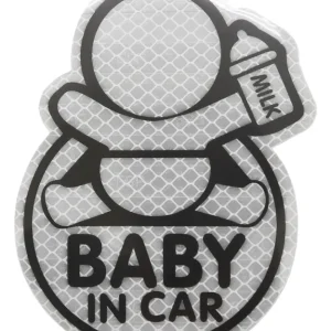 Originální Compass 34320 - Dekor samolepící BABY IN CAR stříbrný