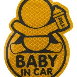 Compass 34321 - Dekor samolepící BABY IN CAR žlutý Speciální Cena