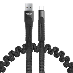 Amio 02529(MS07) - Pružinový kabel USB+microUSB 1.2m FullLINK UC-12 Ověřený