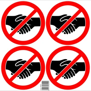 Avisa 1/06200 - Samolepka s motivem zákazu podávání ruky (15cm, 4ks) Tovární Cena