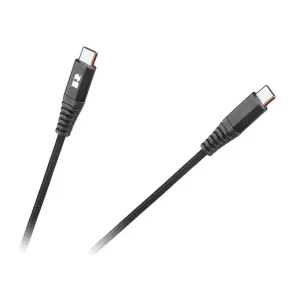 06433281 - Kabel REBEL RB-6003-100-B USB-C/USB-C 1m Black Poslední Šance
