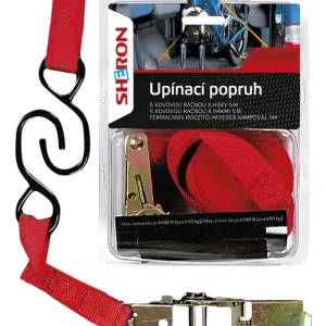 Poslední Šance Sheron 6000171 - Upínací popruh s ráčnou + háky 5 m