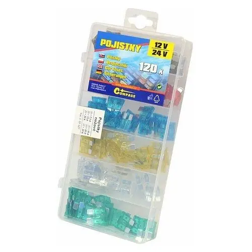 Originální Compass 07527 - Pojistky nožové sada 120ks 7,5/10/15/20/25/30Amp