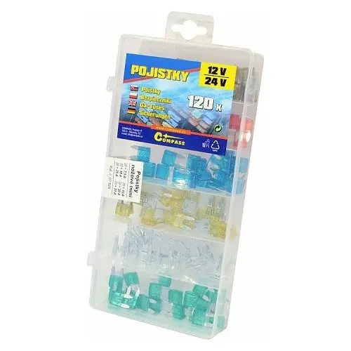 Ihned K Objednání Compass 07528 - Pojistky nožové MINI sada 120ks 7,5/10/15/20/25/30Amp