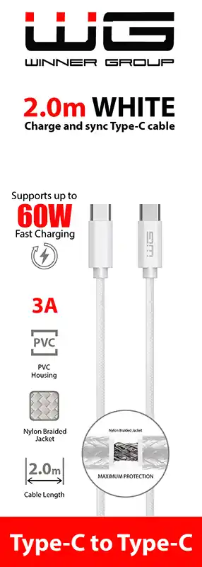 5701513 - Datový kabel type-C_type-C, 3 A, bílý, 2 m Levný