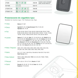 141-LP0236 - Univerzální zrcátko k traktoru, LP0236 Přímo Od Výrobce