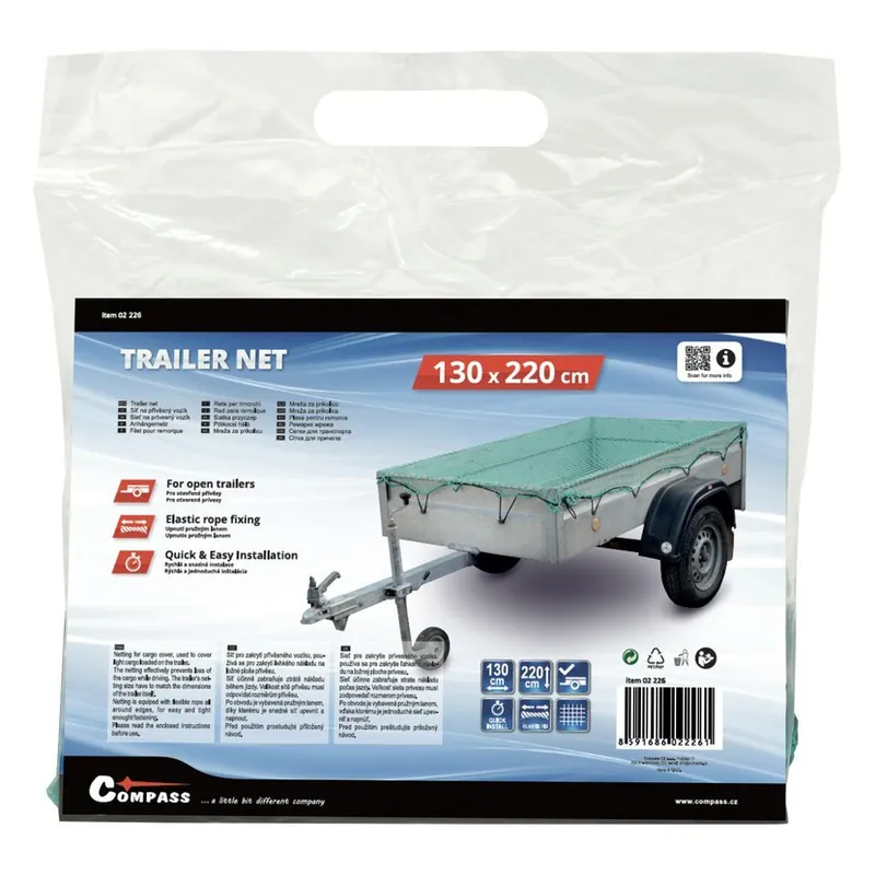 Compass 02226 - Síť na přívěsný vozík 1,3x2,2m Nízká Cena