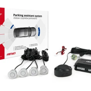 Amio 01021 - Parkovací asistent Buzzer 4 senzory stříbrné Horká Nabídka