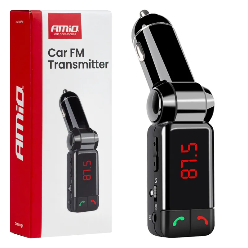 Amio 04650 - FM transmitter 2×USB-A 12V 24V AMiO- Cenová Bomba