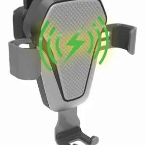 Bezpečná Platba Compass 06295 - Držák telefonu LUKE-V bezdrátové nabíjení 10W silver