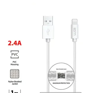 Akce 5701508 - Datový kabel USB-A_Lightning MFI, 2,4 A, bílý, 100 cm