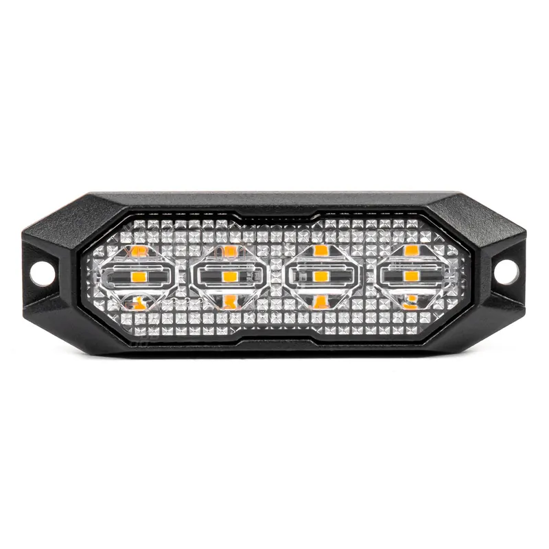 Vysoce Kvalitní Amio 03929 - Výstražné osvětlení oranžové 4x3W LED R65 R10 12 / 24V IP6K9K AMIO-