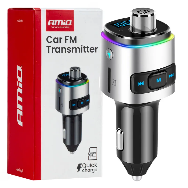 Amio 04654 - FM transmitter 2× USB-A microSD 12/24V AMiO- Oblíbený