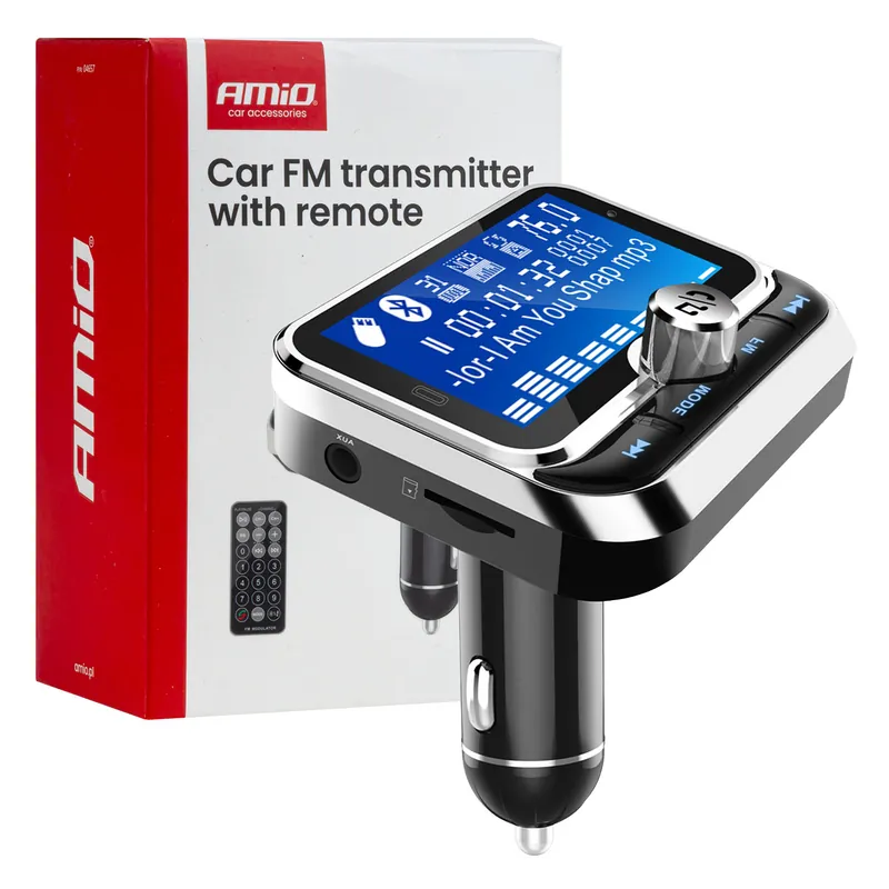 Amio 04657 - FM transmitter 2×USB-A 12/24V AMiO- Tovární Cena