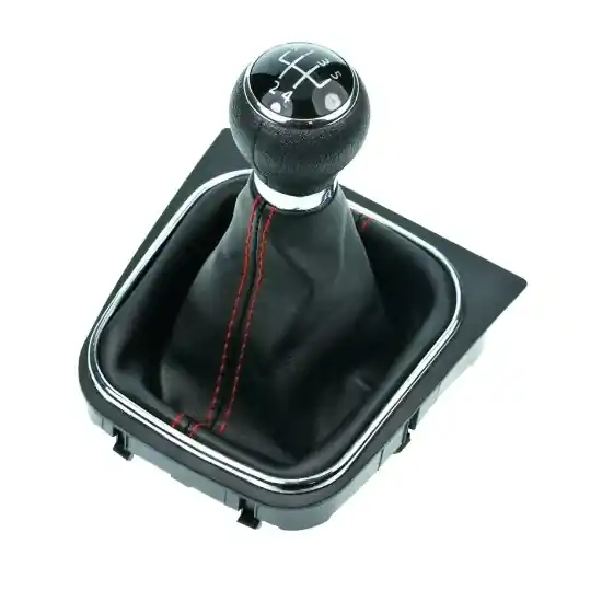 PRO-TEC 06431084 - Řadící páka s manžetou VW Golf VI 2008 - 2013 Black 5-stupňová převodovka červené prošití Dokud Zásoby Vydrží