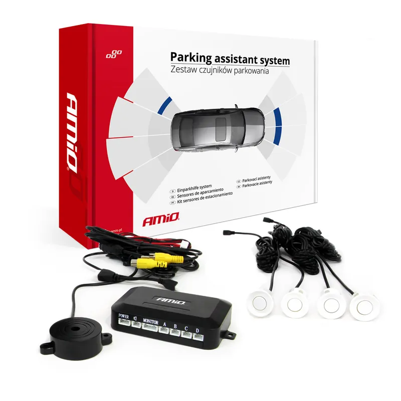 Ihned K Objednání Amio 02991 - Sada parkovacího senzoru pod kameru a LCD displej bílá 22mm AMIO-