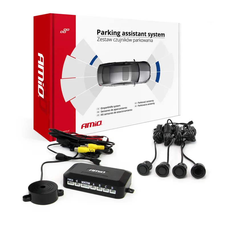 Amio 02992 - Sada parkovacího senzoru pod kameru a LCD displej černá GOLD 18mm AMIO- Doprava Zdarma