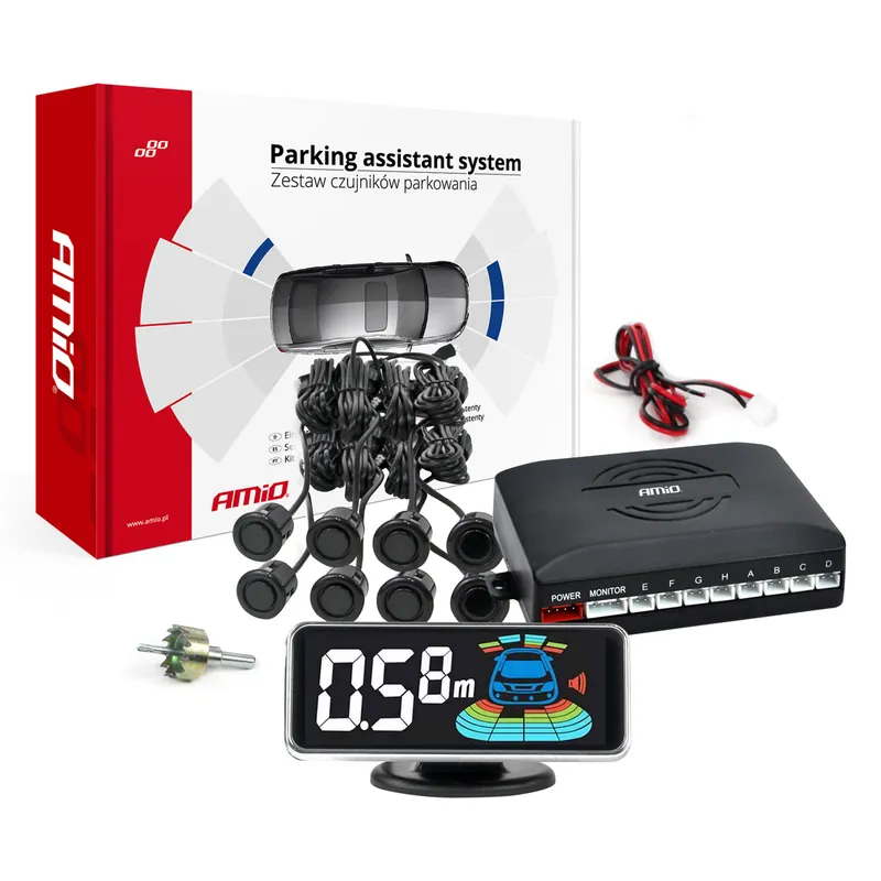 Amio 03192 - Parkovací asistent LED-GRAF 3D 8 senzorů černých GOLD 18mm Nízká Cena
