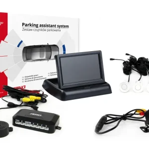 Bezpečná Platba Amio 02683 - Parkovací asistent TFT02 4,3" s kamerou HD-315-LED 4 senzory bílé