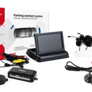 Amio 02679 - Parkovací asistent TFT02 4,3" s kamerou HD-305-LED 4 senzory bílé Výprodej