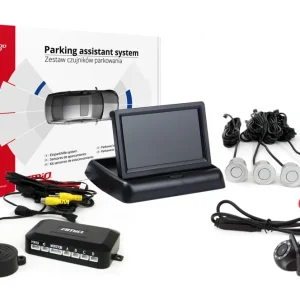 Amio 02715 - Parkovací asistent TFT02 4,3" s kamerou HD-305-LED 4 senzory stříbrné Cenový Hit