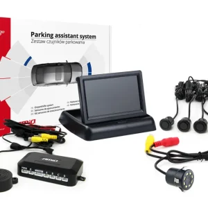 Cenová Bomba Amio 02699 - Parkovací asistent TFT02 4,3" s kamerou HD-308-LED 4 senzory černá "GOLD"